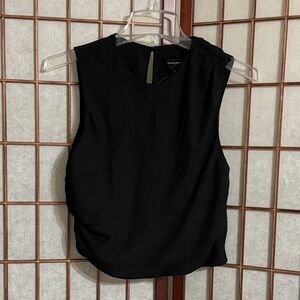 Banana Republic Elegant Black Sleeveless Silky Crop Top PTP 20 inches